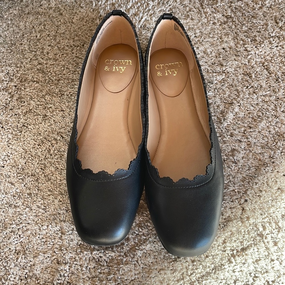 Crown & Ivy Venice Black Ballet Flat